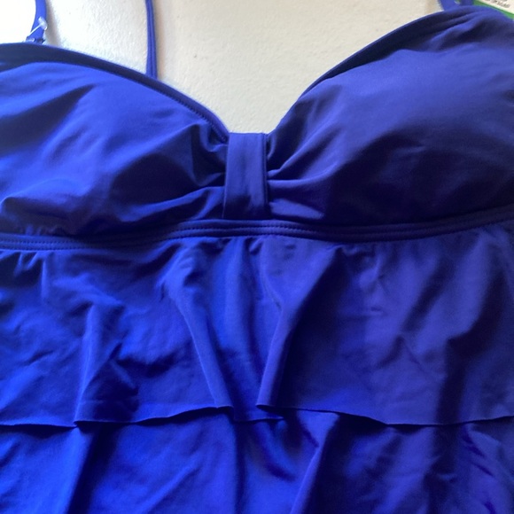 Vivid blue Tankini new with tags. By Kenneth Cole. Size Lg. - Picture 2 of 5